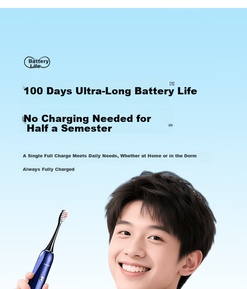 Ximalong Youth Electric Toothbrush for Ages 8-12-18, Soft Bristle Orthodontic Gum Care Electric Toothbrush for Middle and High School Students, Large Kids Electric Toothbrush, Birthday Gift for 12-Yea 10