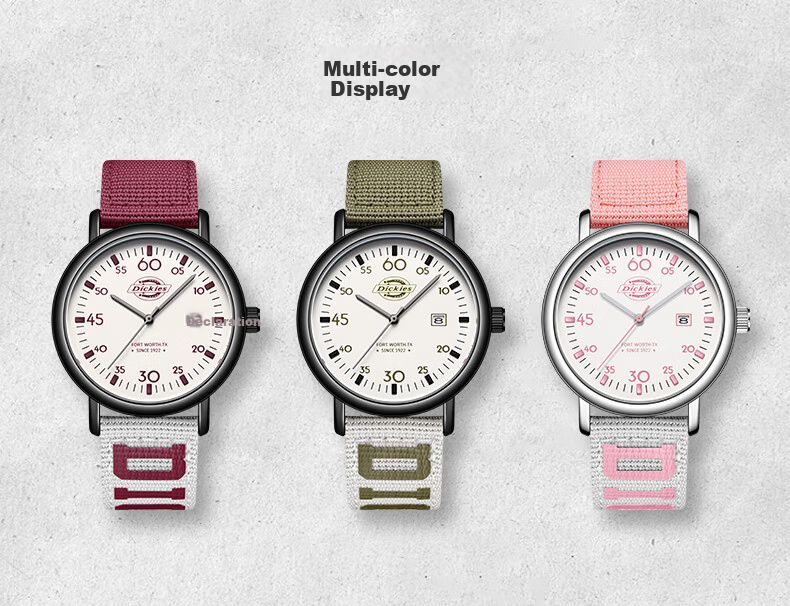 Dickies Student Watch for Girls Quiet Exam Sports Calendar Quartz Canvas CL-686 Red 9