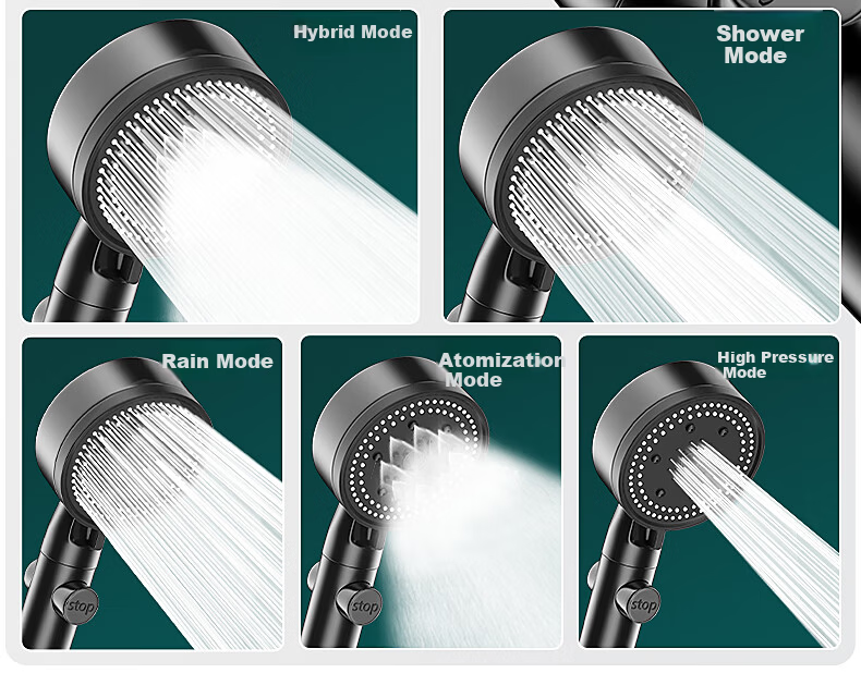 Yibailang High-Pressure Shower Head Handheld Bathroom Large Water Flow Shower Heater Sprayer 11
