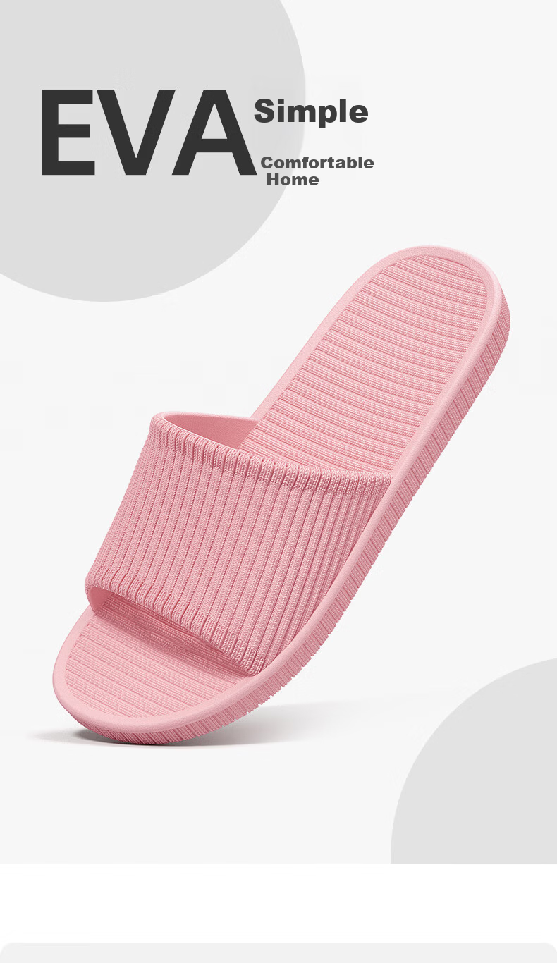 LANDF Women's Summer Indoor Soft Sole Non-Slip Bathroom Lightweight Slippers, Pink, Size 35-36 1