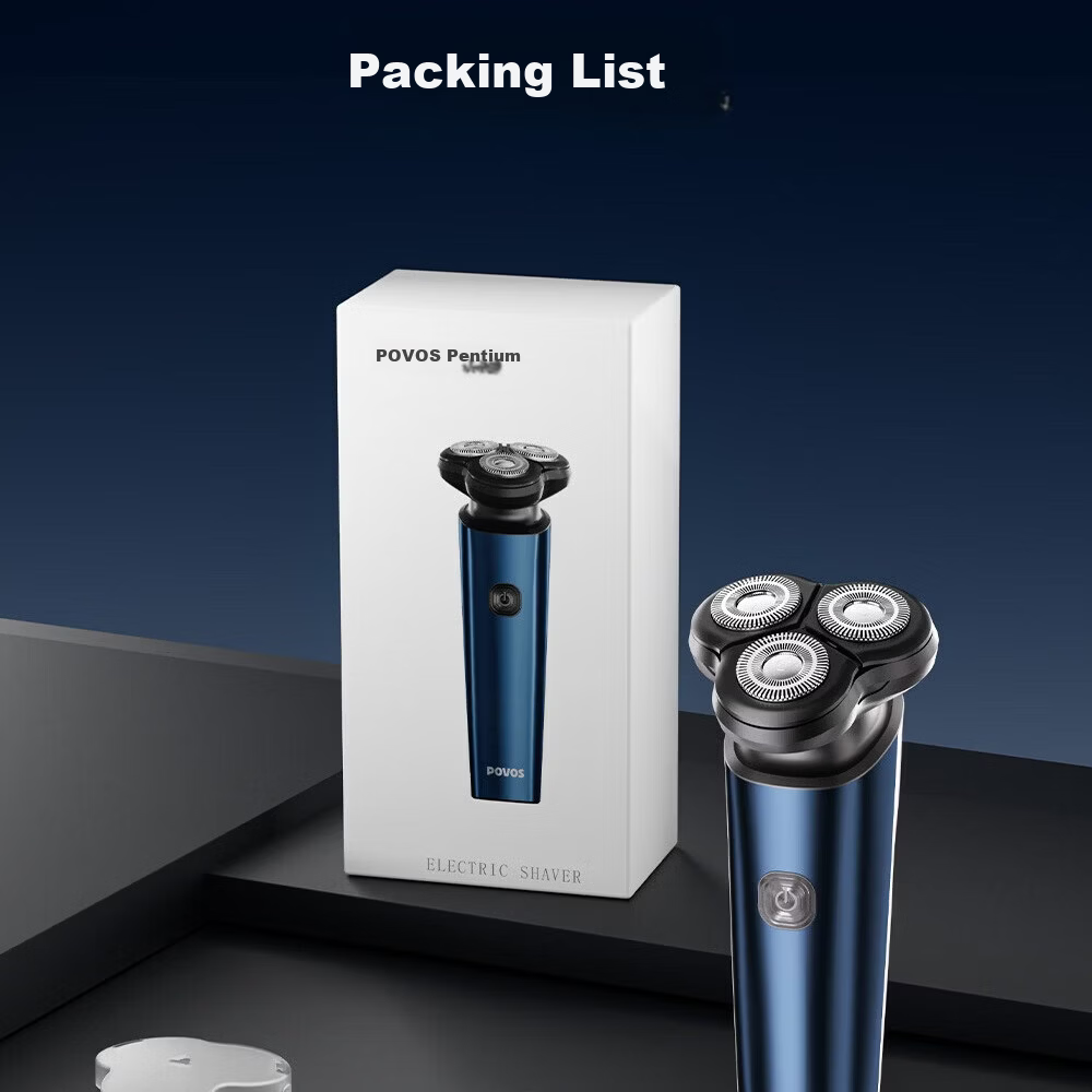 POVOS Electric Shaver Men's 1-Hour Fast Charging Portable Car Razor P200 Birthday Gift for Boyfriend Father Husband 28