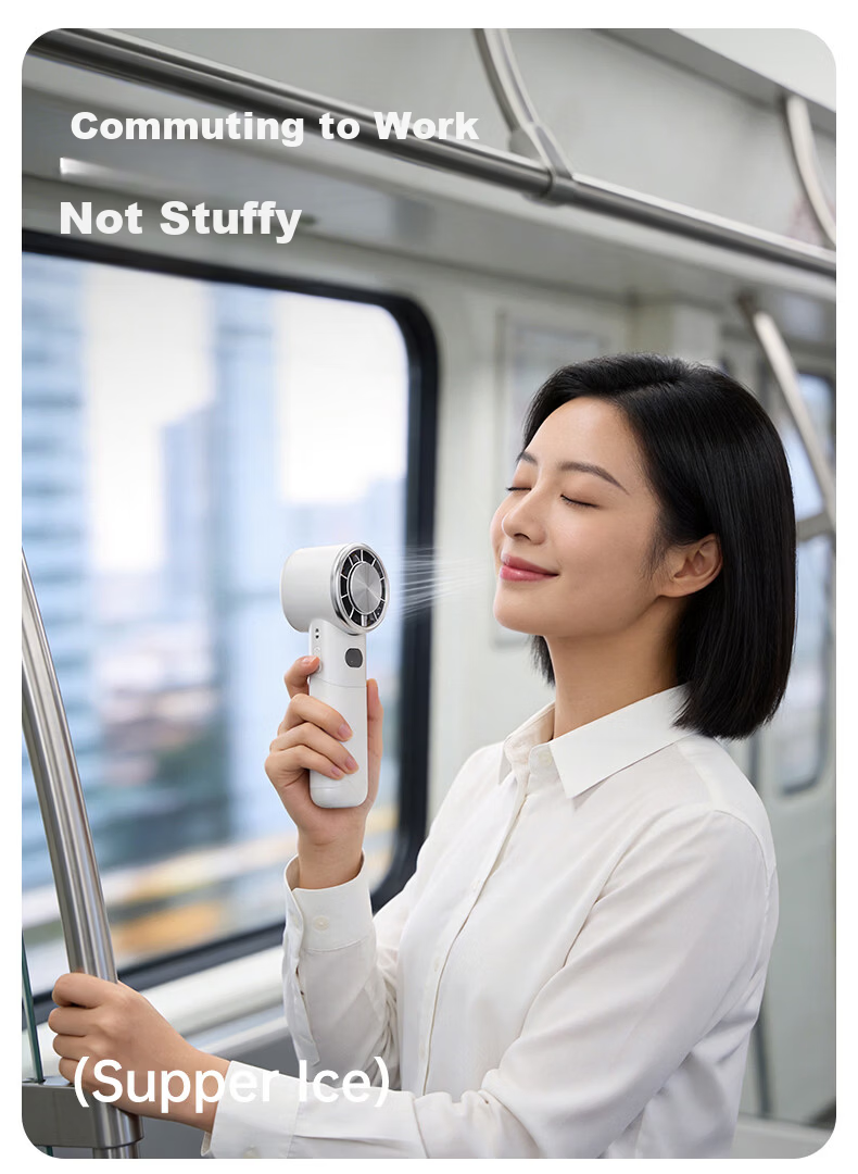 DIAMOND Portable Handheld Foldable Mini High-Speed Energy-Saving Fan Outdoor Neck Hanging Powerful Office Desktop Rechargeable Small Fan SN 6