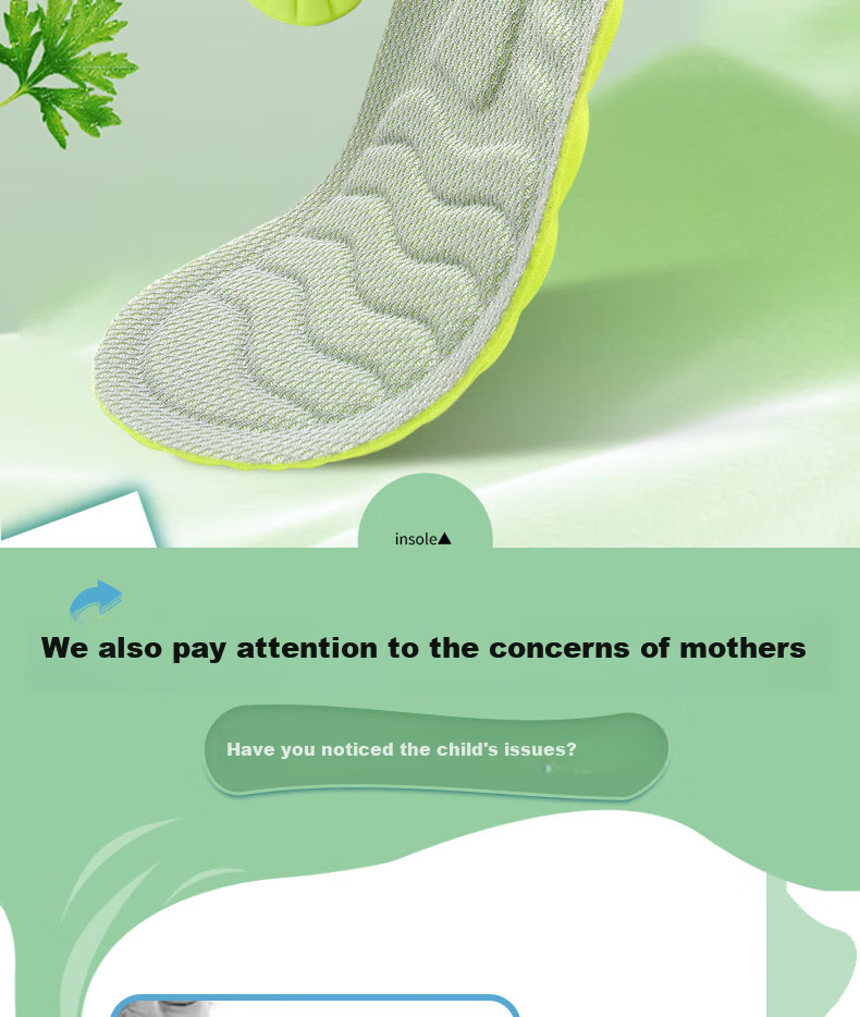 Huabaochi Kids Sports Insoles Soft Shock Absorption Thickened Cuttable Comfortable Sweat-Absorbent Breathable for Boys and Girls 2