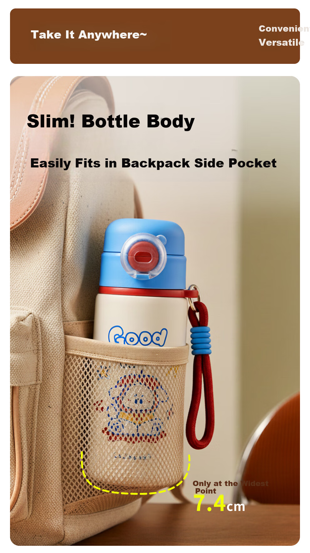 LOCK&LOCK Kids Stainless Steel Insulated Water Bottle for Ages 6-12, School Water Cup for Boys and Girls, Kindergarten Use 9