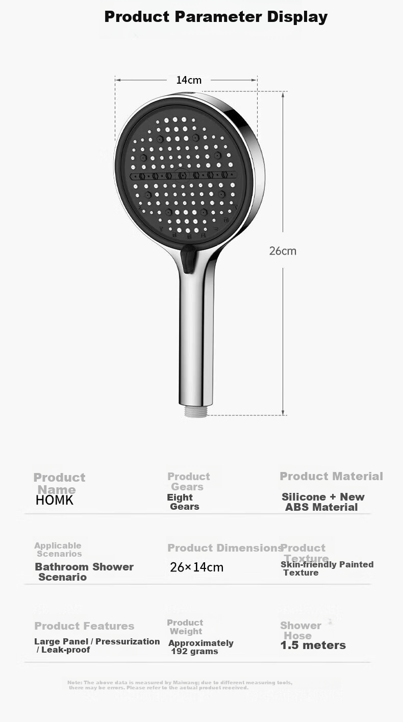 HOMK German Shower Head Bathroom Air-Boosting Shower Sprayer Bath Spray Nozzle 9