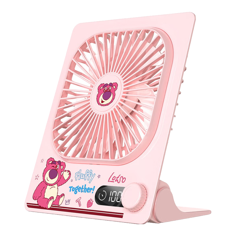 Disney Mini Portable Handheld USB Rechargeable Fan Large Airflow Long Battery Life Strawberry Bear Z02