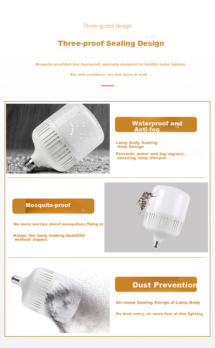 Guan'an Warm Light Bulb E27 Screw Energy-saving Indoor High Brightness Bulb Poultry Farm Chicken Coop Lighting Yellow Light 40W 6