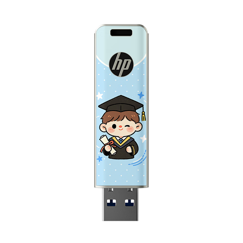 HP Graduation Season Exclusive USB Flash Drive 3.2 High-Speed Transmission Up to 230MB/S Large Capacity Metal Mini Waterproof Car USB Drive for Students and Office Use