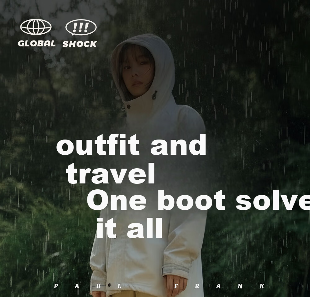 Paul Frank Women's Fashion Rain Boots Camping Outdoor Waterproof Non-Slip Rubber Shoes Blue Drawstring Style Size 40 1