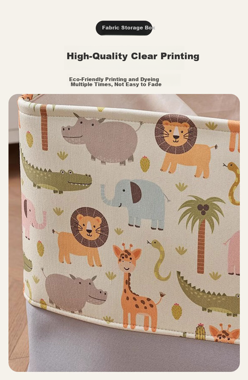 40,000 Kilometers Cartoon Fabric Toy Storage Box Large Thickened Foldable Children's Laundry Basket Baby Miscellaneous Storage Bin 5