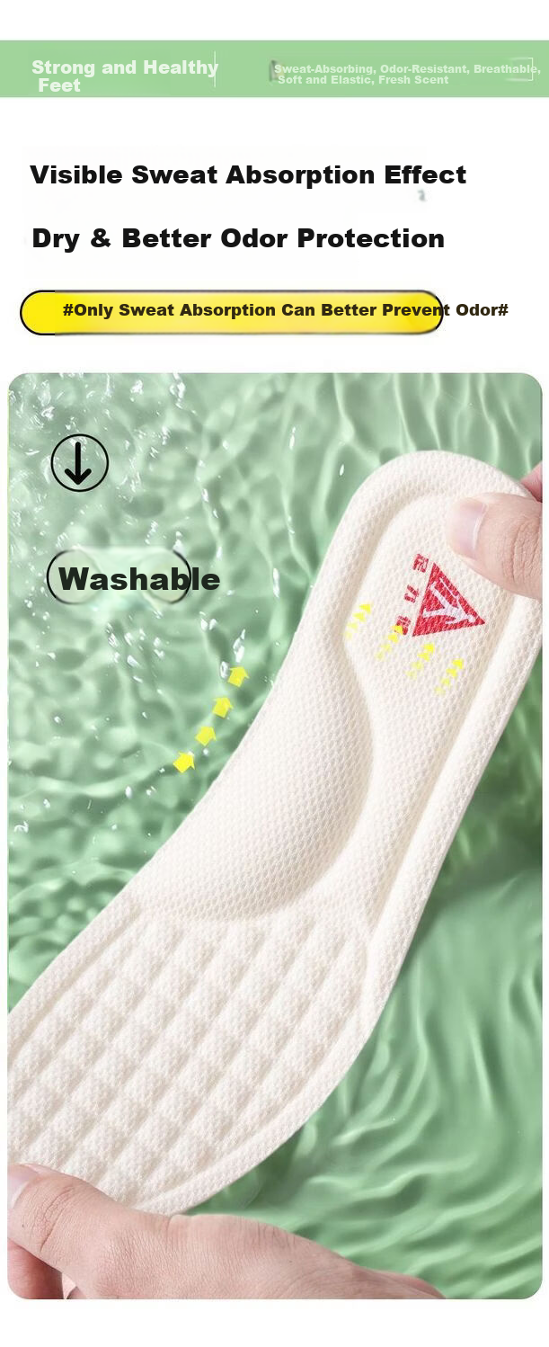 Zulijian Women's Insoles Soft Sole Comfortable Sweat-Absorbing Odor-Resistant Breathable Sports Shock Absorption Anti-Fatigue Pain Relief 6