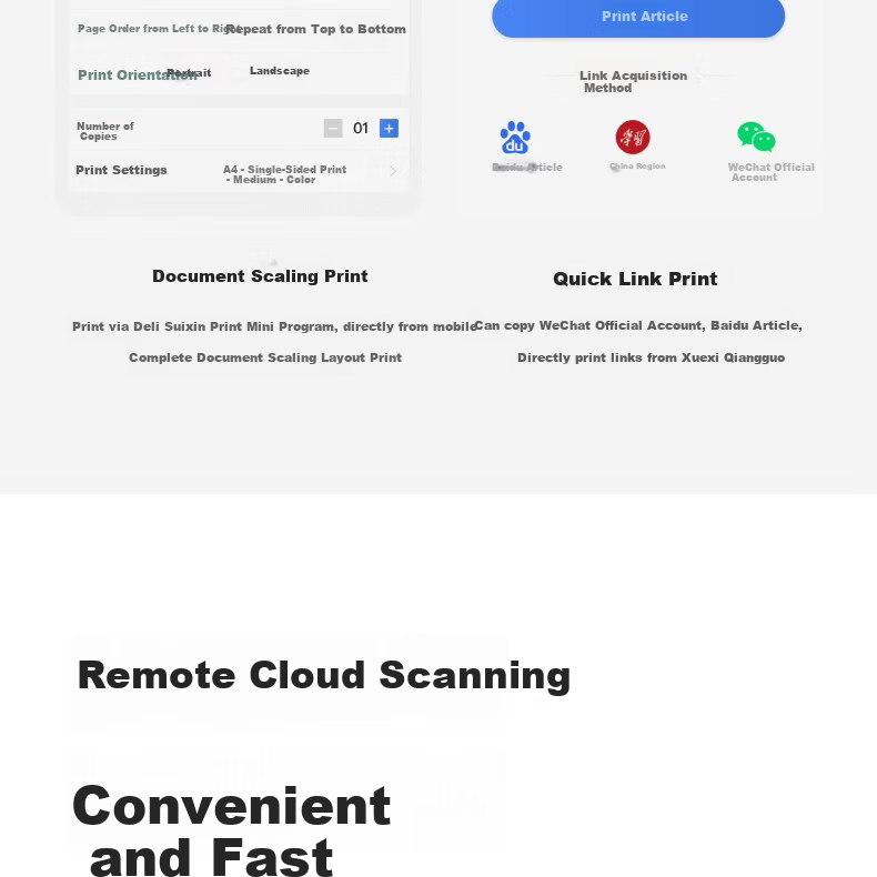 Deli AI Home Printer 3-in-1 Color Error Correction Wireless Mobile Copy Scan Inkjet Photo Printer 26