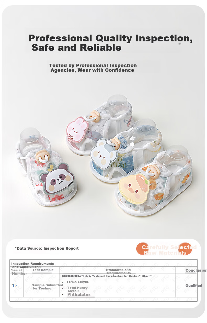 Aibao Baby Toddler Walking Shoes Summer Thin Mesh Floor Shoes Soft Sole Sandals Pre-Walking Shoes Rabbit S Size T290 5