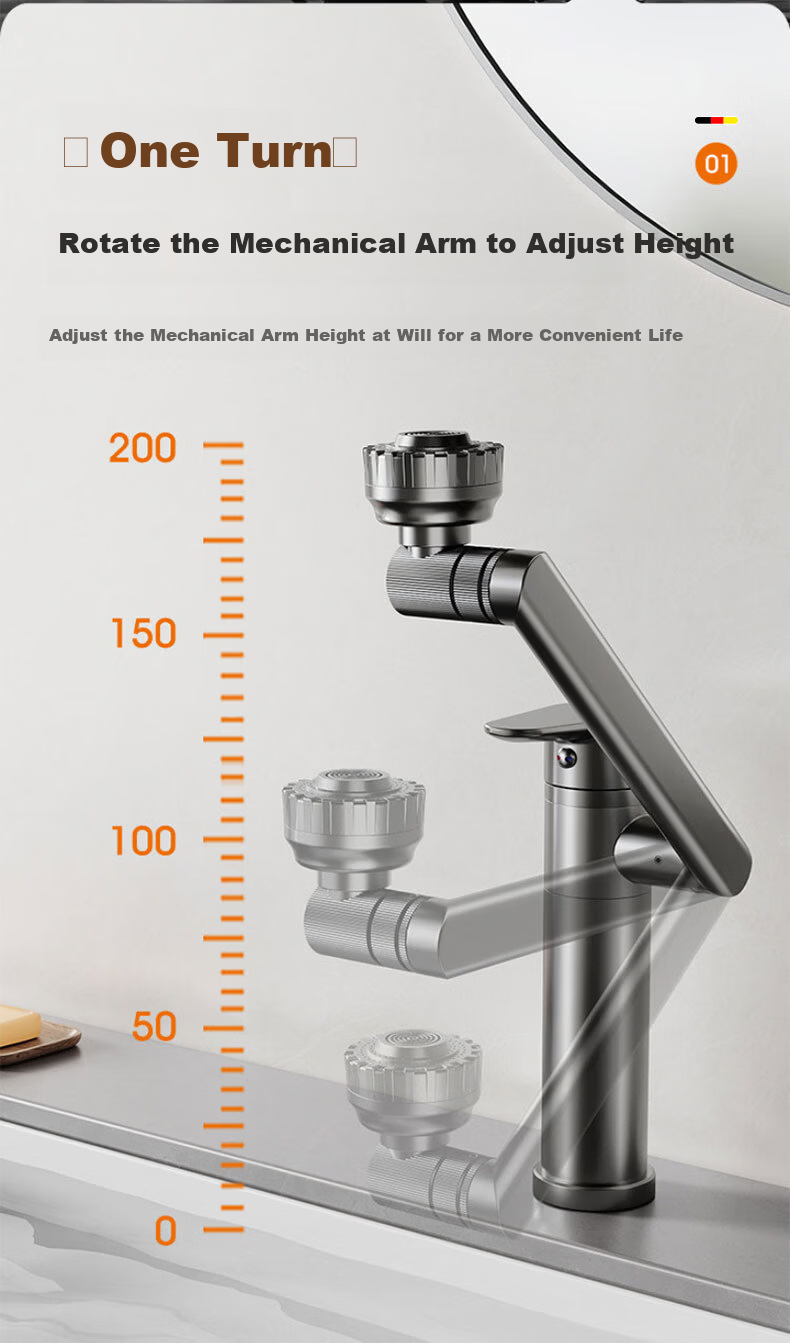 HOMK German Bathroom Faucet Basin Mixer Tap Hot and Cold Water Sink Faucet for Washbasin Vanity 5