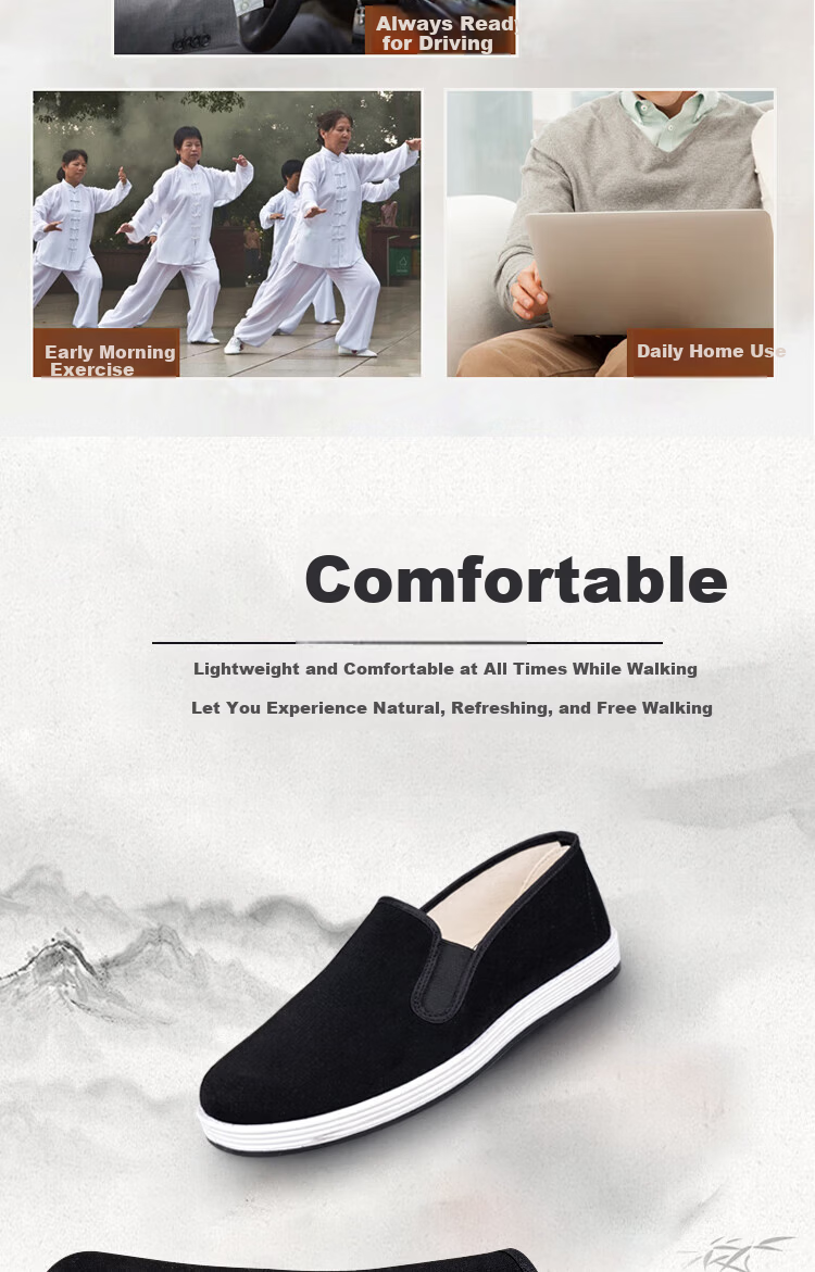3514 Old Beijing Cloth Shoes Slip-On Labor Protection Work Shoes Lightweight Dad Shoes Traditional Men's Cloth Shoes Black Size 46 4