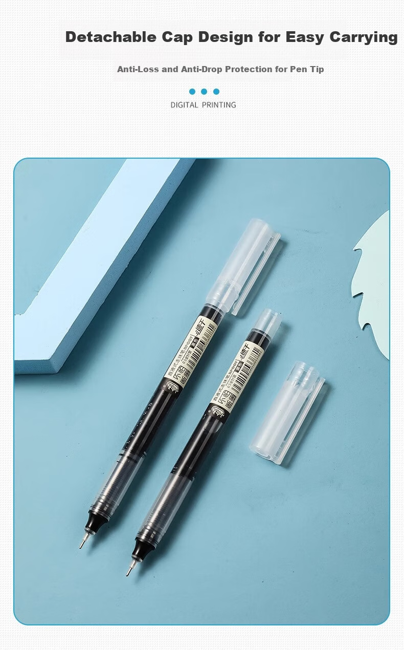 Xiaobaidian Red 0.5mm Neutral Liquid Rollerball Pen Full Needle Tube Red Correction Pen Large Capacity Carbon Ballpoint Pen 40pcs/Barrel RP007 7