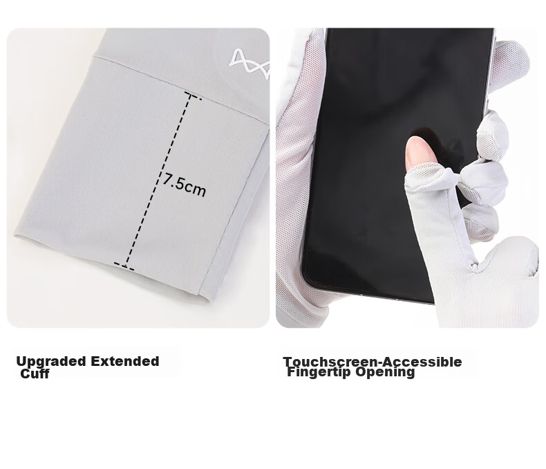 Miiow Cycling Sun Protection Gloves for Women UV Protection Ice Silk Breathable Outdoor Mountaineering Travel Driving Electric Scooter Summer Thin Model 13