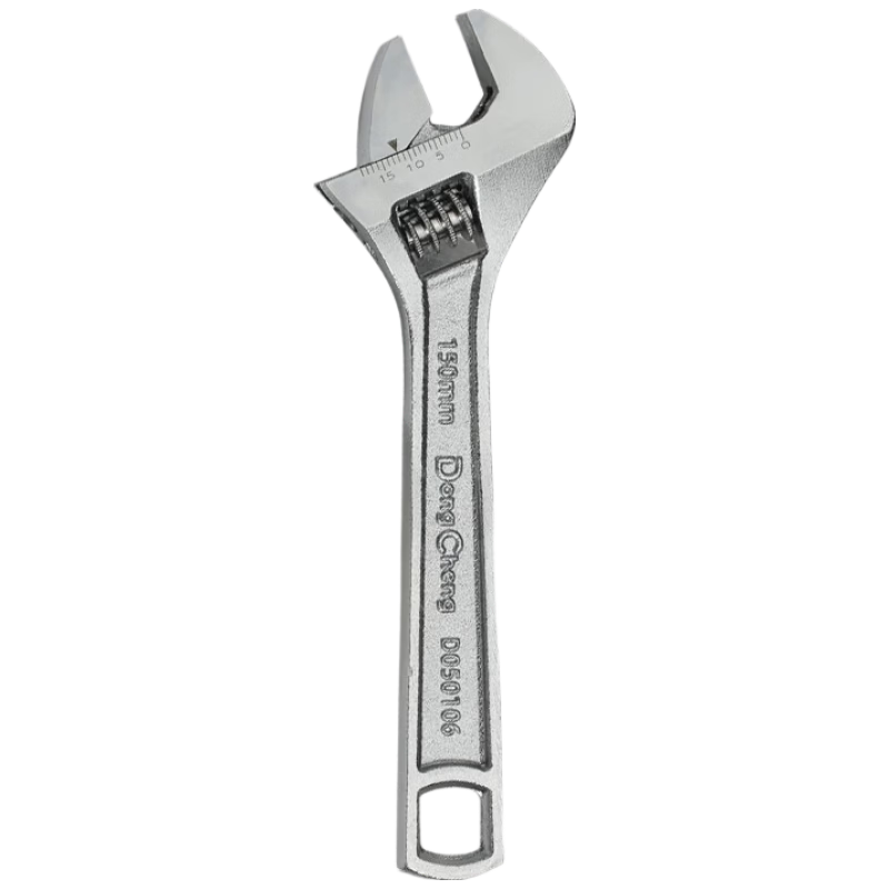 Dongcheng Thickened Smooth Handle Adjustable Wrench Professional Multi-Function Open-End Smooth Handle Wrench 6 Inch D050106