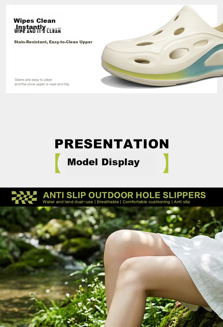 Jingzhenlianggong Hollow Out Sandals Senma Style Outdoor Non-Slip Water Shoes White Size 44-45 9