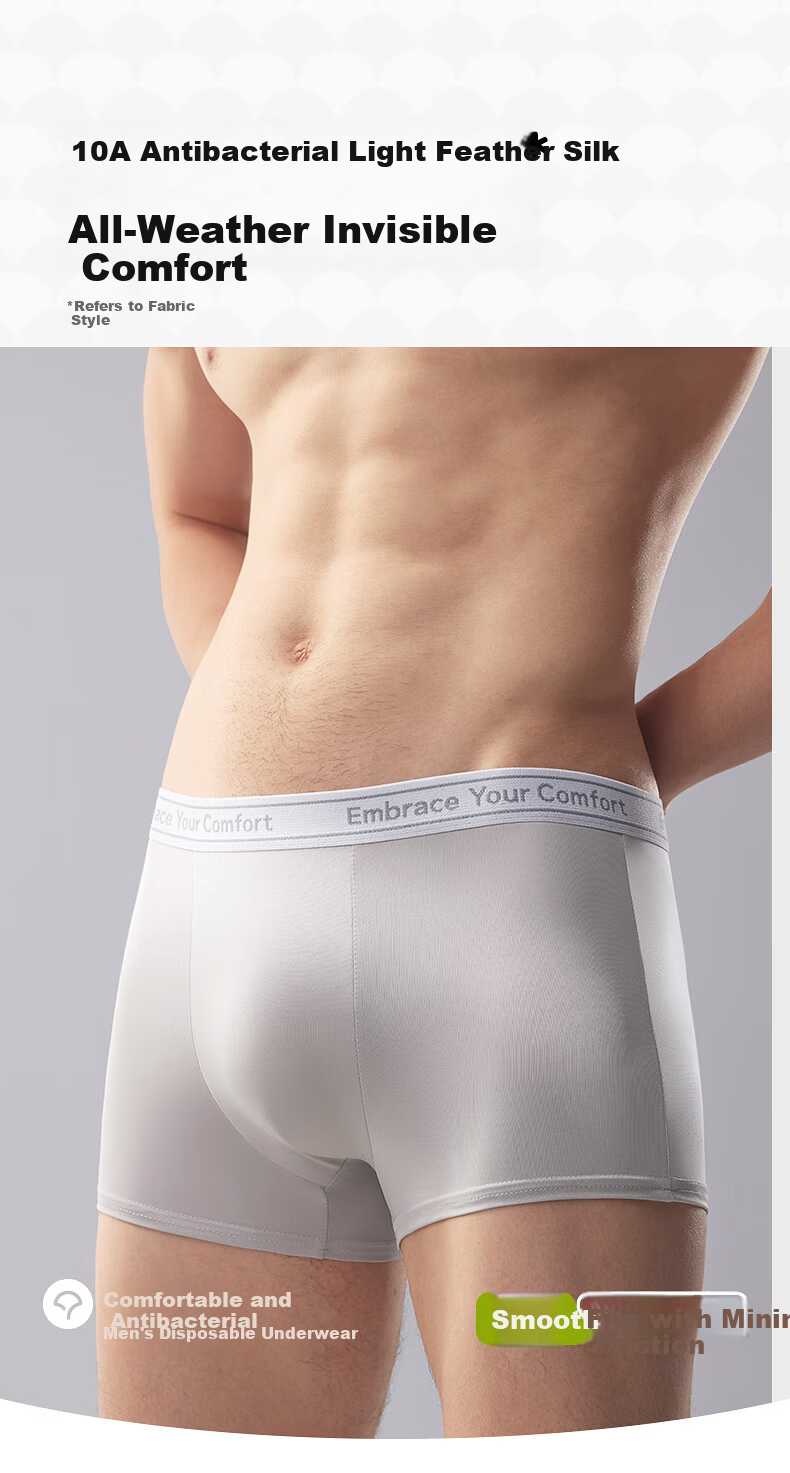 October Crystal Tang Qian Disposable Men's Underwear 10A Antibacterial Lightweight Breathable 8-Pack 2XL 3