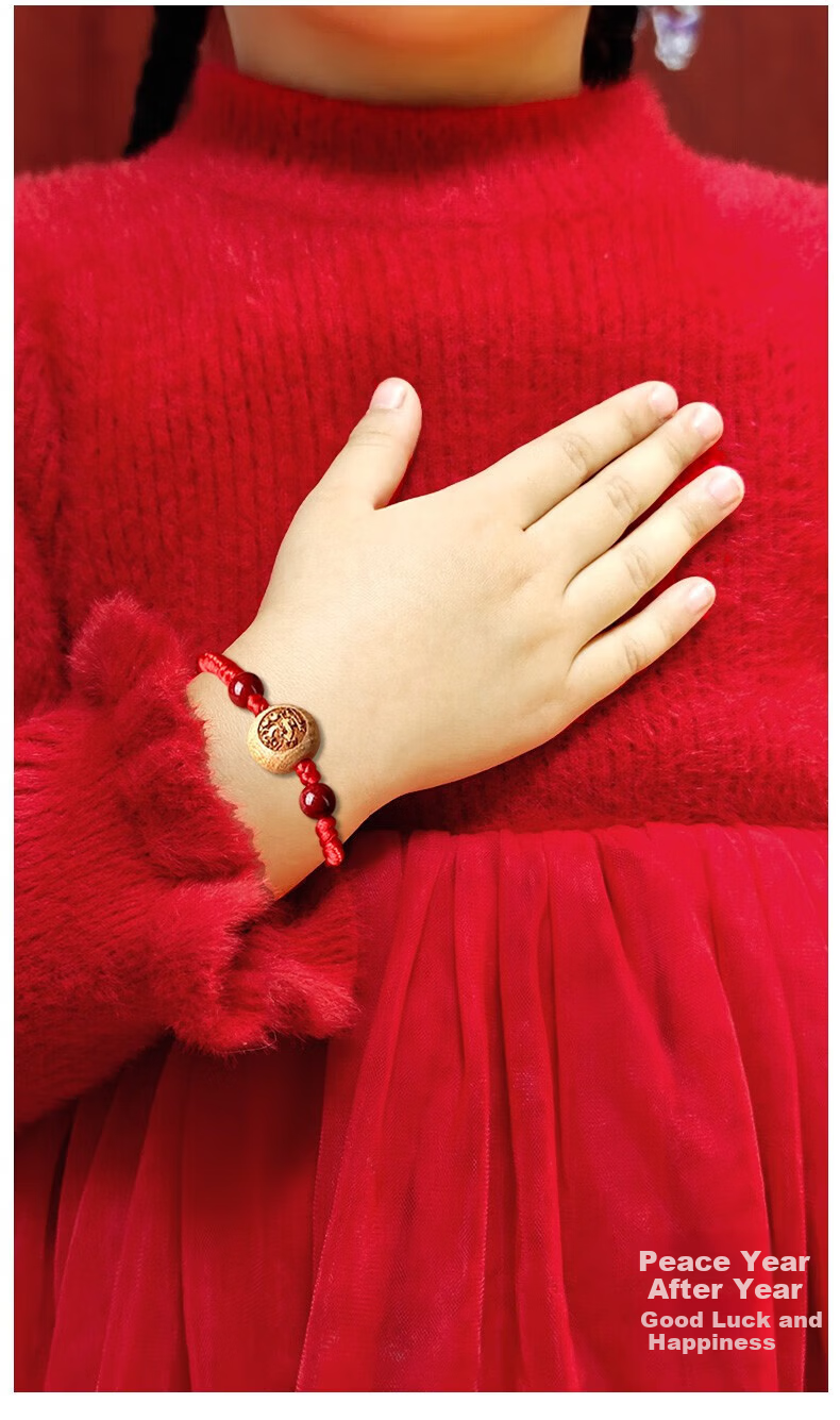 Benming Tang Red String Bracelet for Women Authentic Old Peach Wood Cinnabar Amulet Good Luck Charm High School Exam Blessing Gift Birthday Present for Girlfriend 11