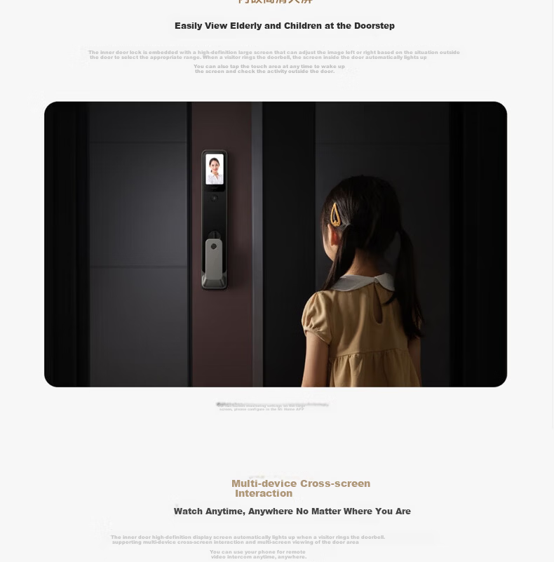 MI Xiaomi Smart Door Lock G500 Face Recognition Password Fingerprint Home Smart Lock Xiaomi Door Lock 3