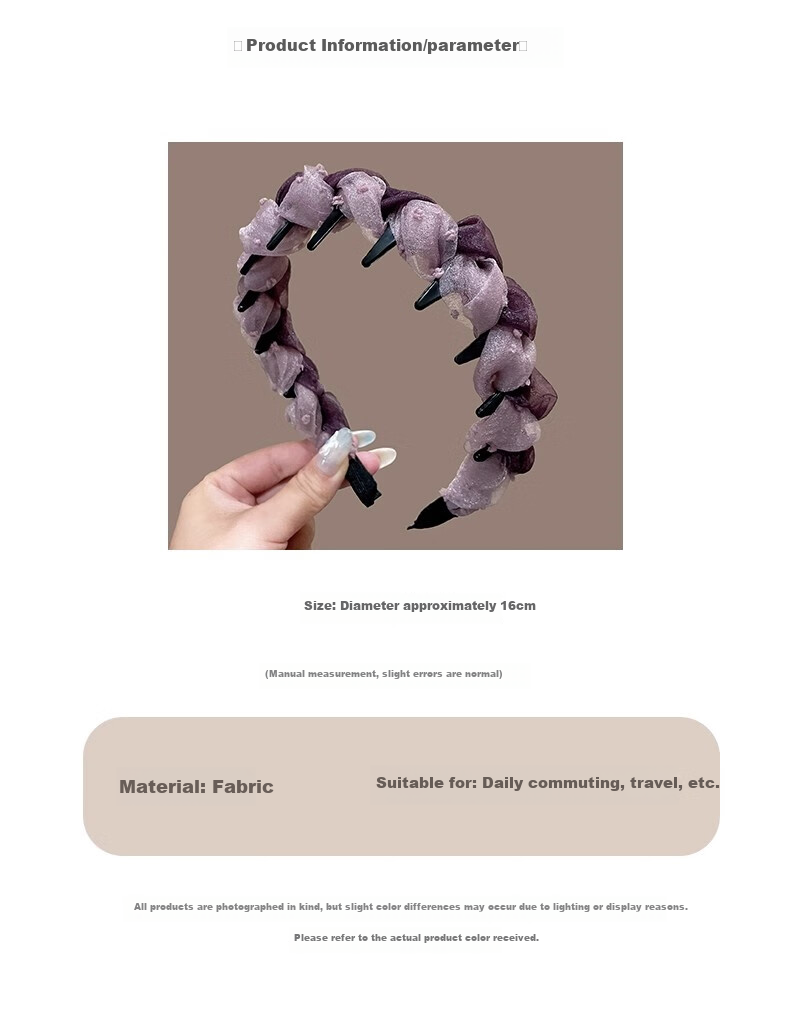 Dijing Luxury Hairband Women's 2026 New Elegant Purple High Crown Hair Hoop High-End Face Washing Hair Clip Hair Accessory 3