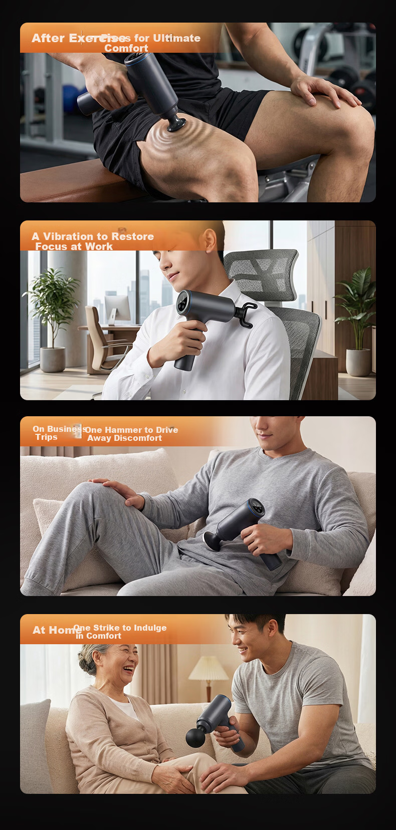 Yun Kang Bao Fascia Gun Muscle Massager Silent Professional Heat Therapy Fitness Massager Shoulder Neck Waist Back Full Body Muscle Massager Gift Recommended for Men and Women 12