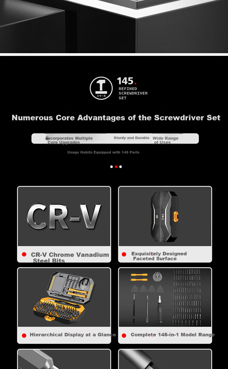 GREENER 145-in-1 Precision Screwdriver Set Household Laptop Disassembly Tools Multi-functional Phillips Flathead Hex Torx 2