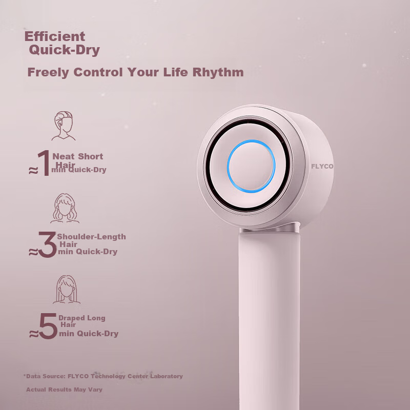 FLYCO High-Speed Hair Dryer Portable Negative Ion Hair Care Blow Dryer for Home Dormitory Fast Drying Gift for Girls Galaxy Star Ring FH6371 Color Random