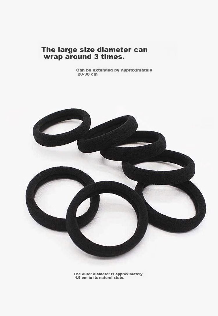 MEIFUYU Black High Elasticity Four-Strand Thin Hair Ties Hair Bands 30 Pieces Elastic Hair Bands WH7232 8