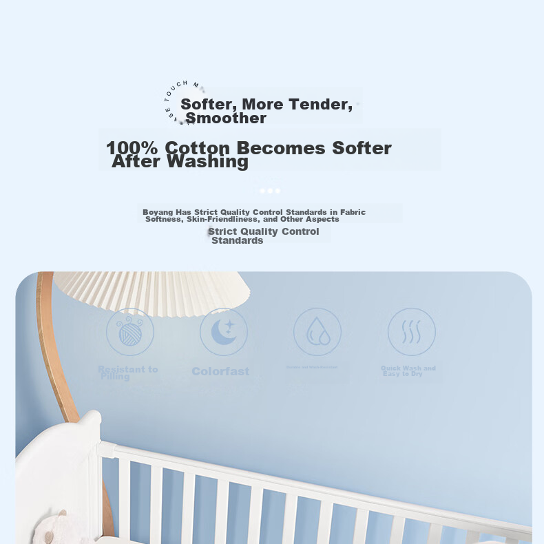 BEYONDHOME BABY Pure Cotton Fitted Sheet A-Class for Newborns and Toddlers, Cute Planet Design, 120*65cm 22