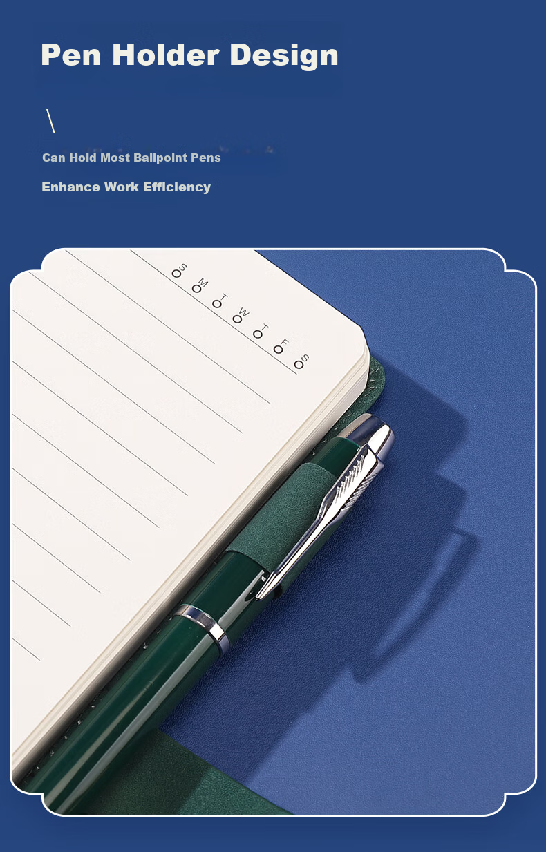 AoHuan Guochao Notebook Gift Box High-Quality Custom Leather Chinese Style Business Souvenir Office Meeting A5 Blue Thickened 200 Pages 14