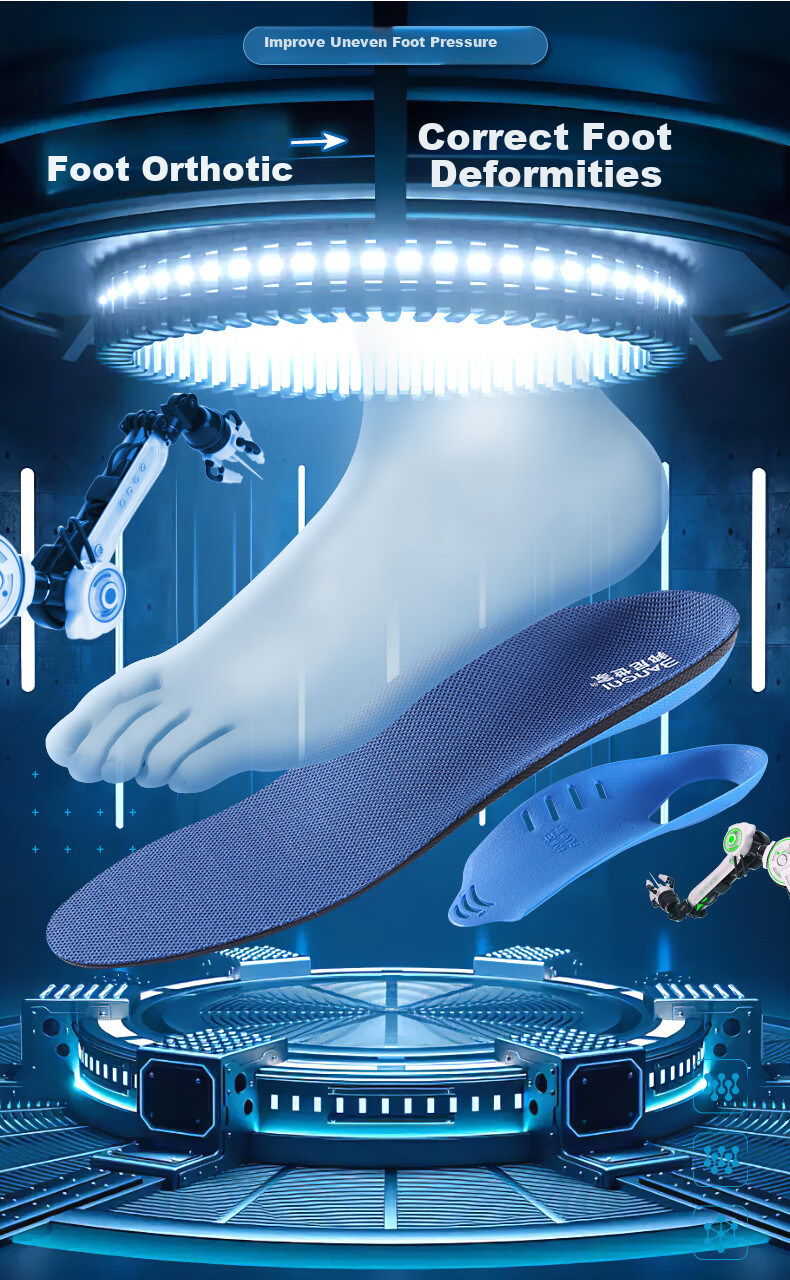 3AnGnI Correction Insoles Flat Foot Sports Support Insoles Bowleg Calf Outward Deviation Shock Absorption Pads M-Shaped Size 42 17