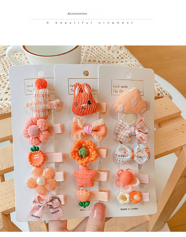 NIANFIN Baby Hair Clip for Girls, Cute Non-Damaging Fabric Covered Hairpin, Toddler Hair Accessories 7