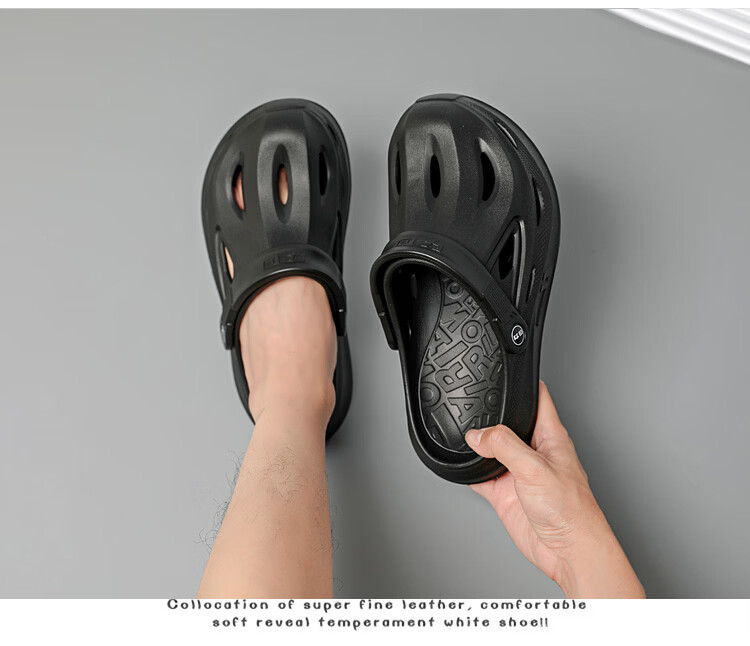 Warrior Men's Summer Breathable Sandals Closed-Toe Beach Slippers SDJ-0752 Gray-Green Size 42 4