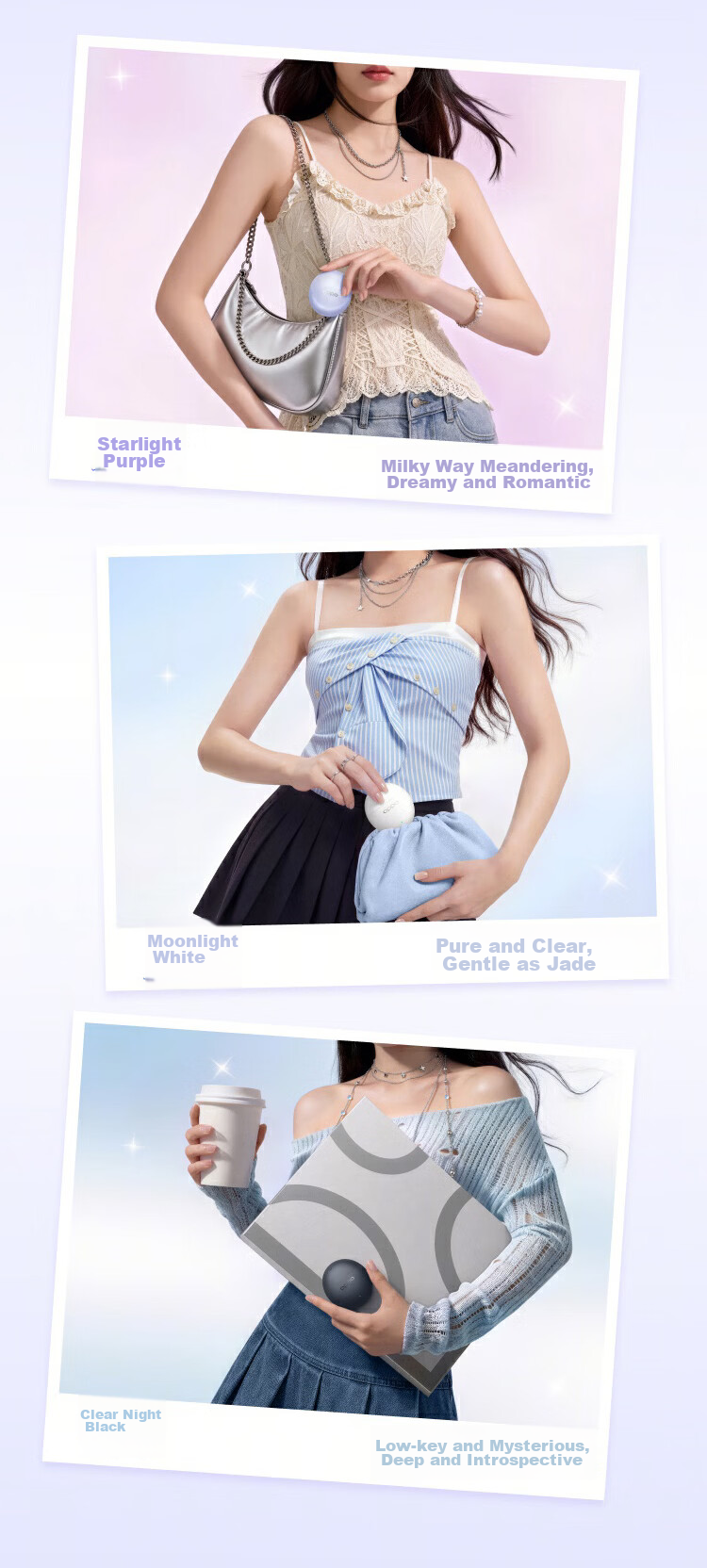 OPPO Enco Air5s True Wireless Noise-Cancelling Bluetooth Earphones Semi-In-Ear Comfortable Noise Reduction Universal for Huawei Xiaomi OnePlus Apple Starlight Edition Starlight Purple 4