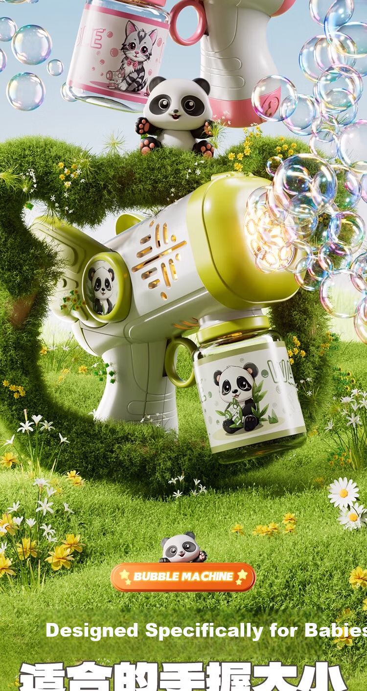 Guou Kids Cute Cat Bubble Blower Machine Electric Automatic Toy for Girls Children's Day Gift 4