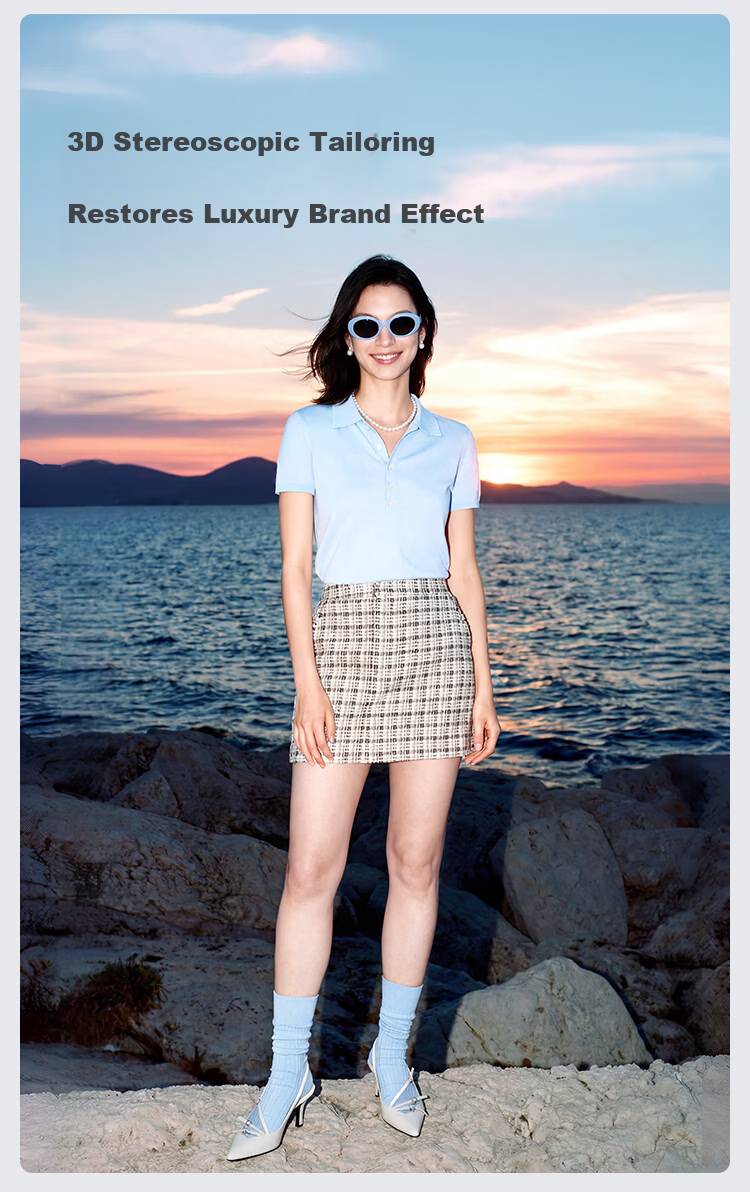 JD Jingzao Women's Polo Collar Short Sleeve T-Shirt 26 Summer New Basic Shirt Elegant High-End White M 5