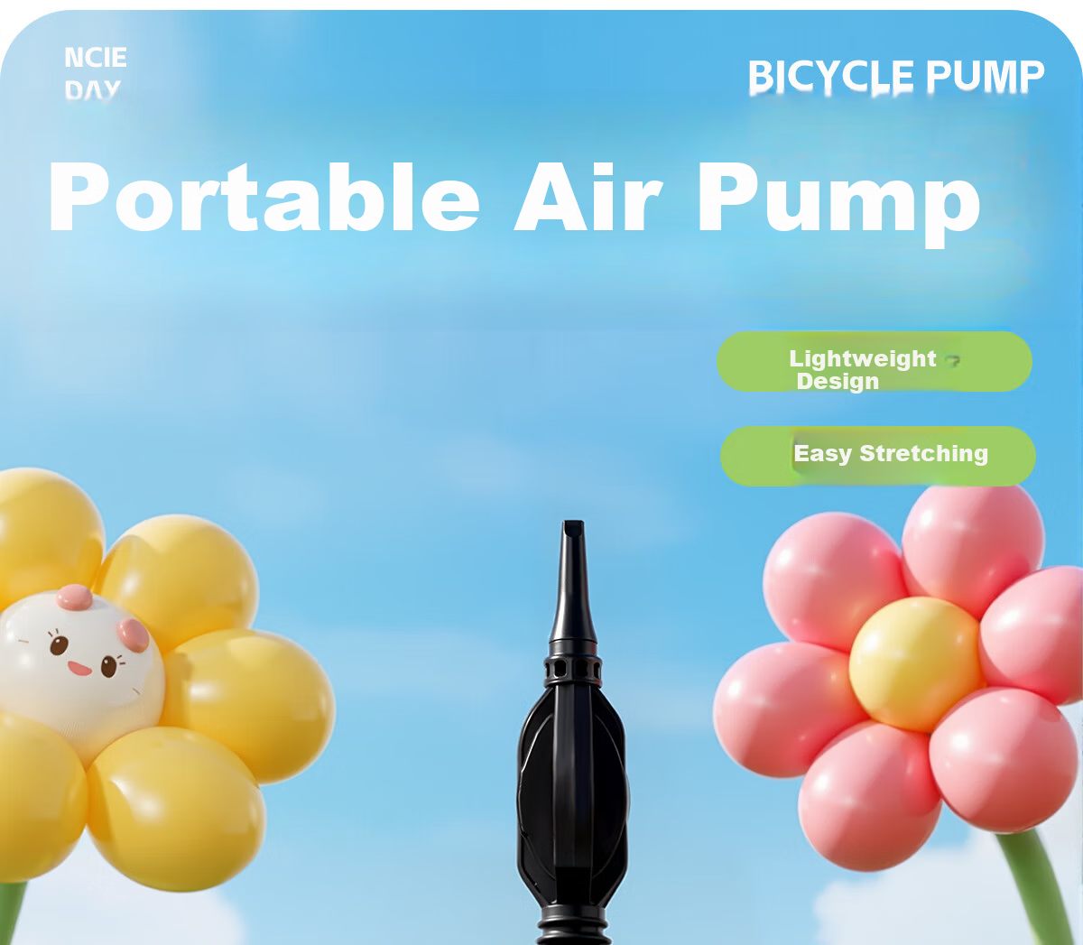 361° Portable Swimming Ring Air Pump Manual Mini Inflator for Toys, Balls, and Balloons 1