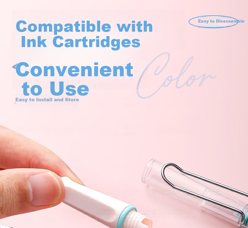AIHAO New Year Gift Dual-Use EF Nib Fountain Pen for 3rd-6th Grade Students with Replaceable Ink Cartridges Children's Calligraphy Pen Set Green 1 Pen + 8 Ink Cartridges MS0318 7
