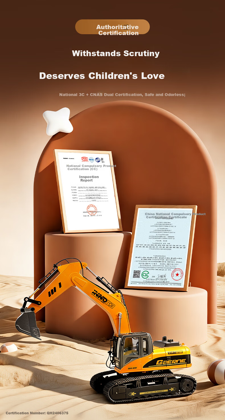 McLaren Remote Control Toy Excavator Engineering Vehicle Children's Day Gift for Boys Boys Birthday Gift Ages 3-6-12 12