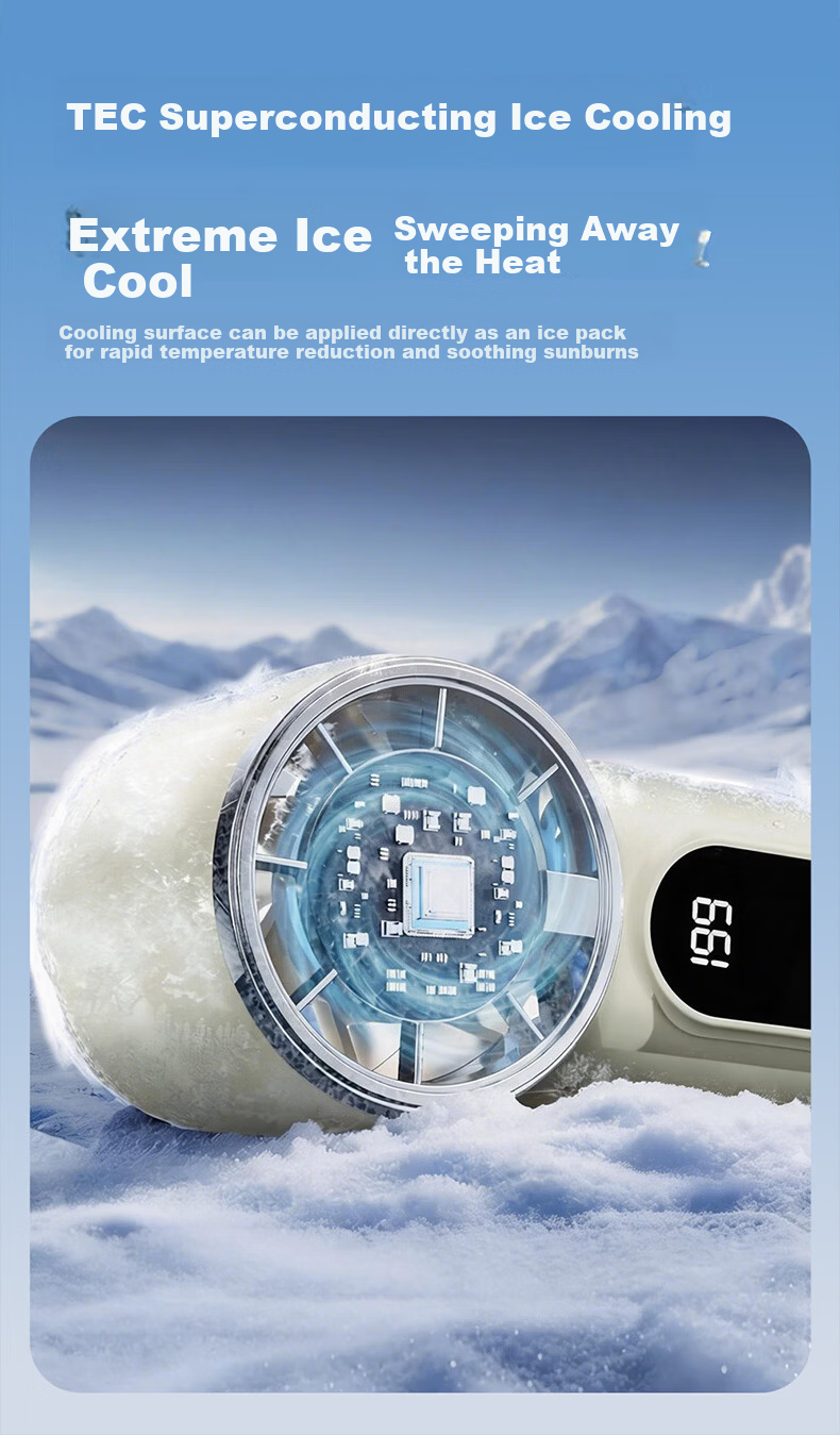 KOVOL 199-Level Ice Compress + Cooling Mini Air Conditioner Handheld Fan Semiconductor Silent Mini USB Rechargeable Portable Desktop Office Student Dorm Cooling Device 3