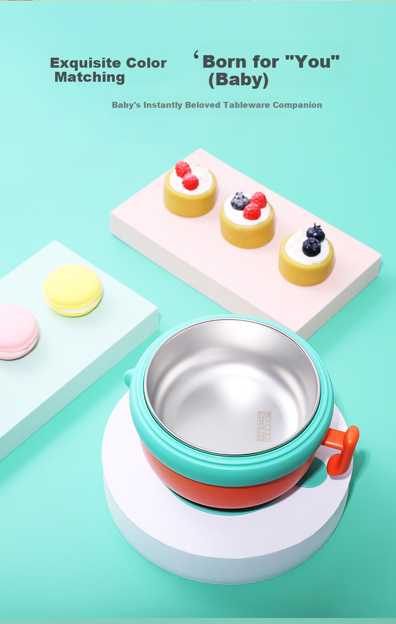 Dora Bela Water-Free Insulated Bowl Baby Feeding Bowl Stainless Steel Temperature-Controlled Bowl Anti-Drop Toddler Kindergarten Tableware 2011 11