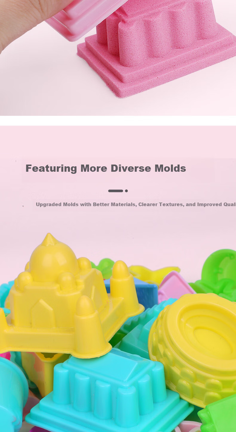 Lankupa Space Sand Children's Safe Non-Toxic Colored Sand Magic Sand Set Toy Girls DIY Handcraft 3-6 Years Old Children's Day Gift 8