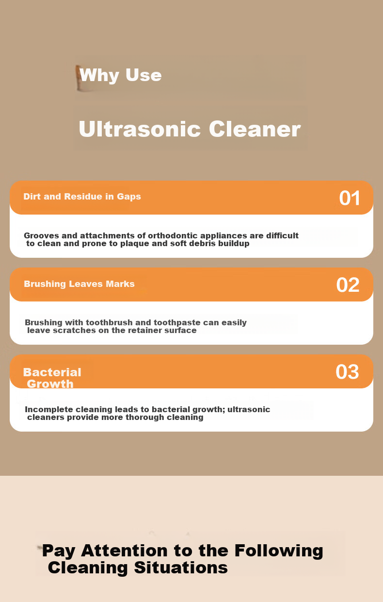 Deli Ultrasonic Cleaner Large Capacity Eyeglasses Sunglasses Jewelry Razor Watch Denture 49kHz High-Frequency Vibration Cleaning Machine Christmas Gift Orange 1
