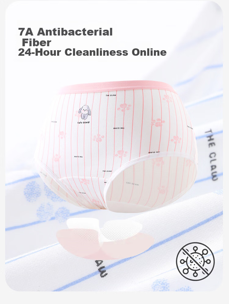 Jiusuiban Little Bud Girls' Menstrual Period Underwear, Three-Layer Wide Leak-Proof Triangle Panties for Girls 3