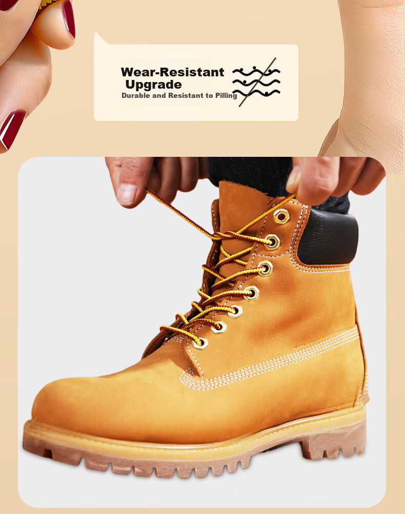 Huabaochi 3 Pairs Yellow Martin Boots Shoelaces Unbreakable Thick Round Classic Work Hiking Shoes Laces for Men and Women 7