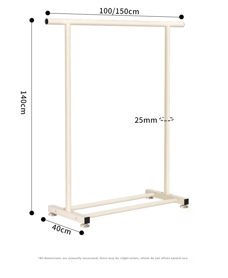 Yemai Floor Clothes Drying Rack Balcony Clothes Rod Bedroom Home Dormitory Hanger Pulley Type 1.5m Milk White 11