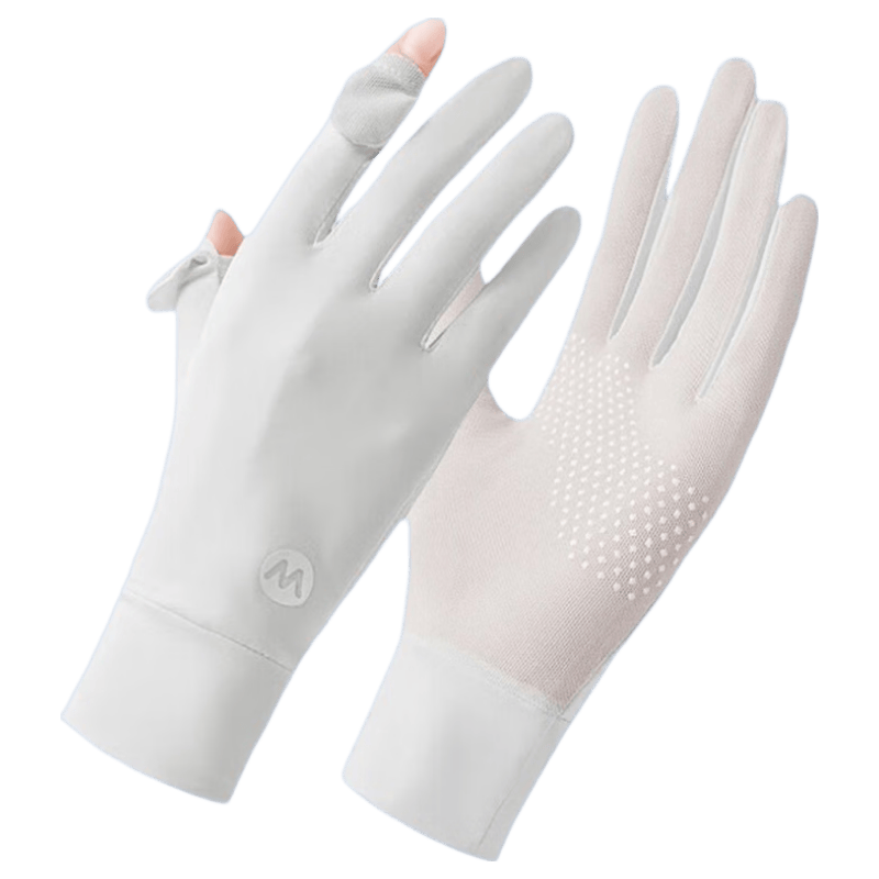 Bejirog Women's Summer UV Protection Sun Gloves Ice Silk Fingerless Touchscreen Outdoor Non-Slip Cycling Driving Thin Gloves